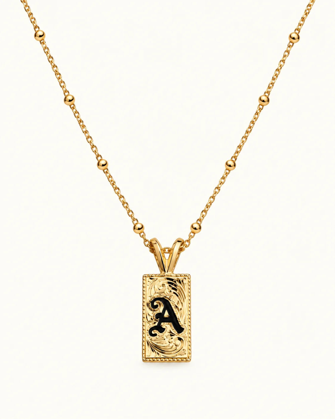 Hawaii Enameled Initial Necklace